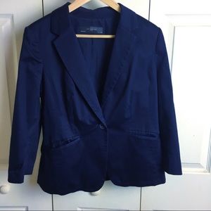 The Limited Navy Blue Cotton Stretch blazer